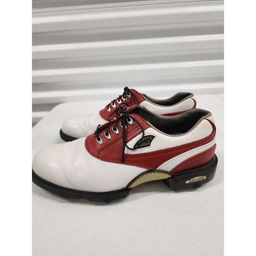 Footjoy Dry Joys White Red Opti Flex Golf Spikes 53691 Mens Size 9.5